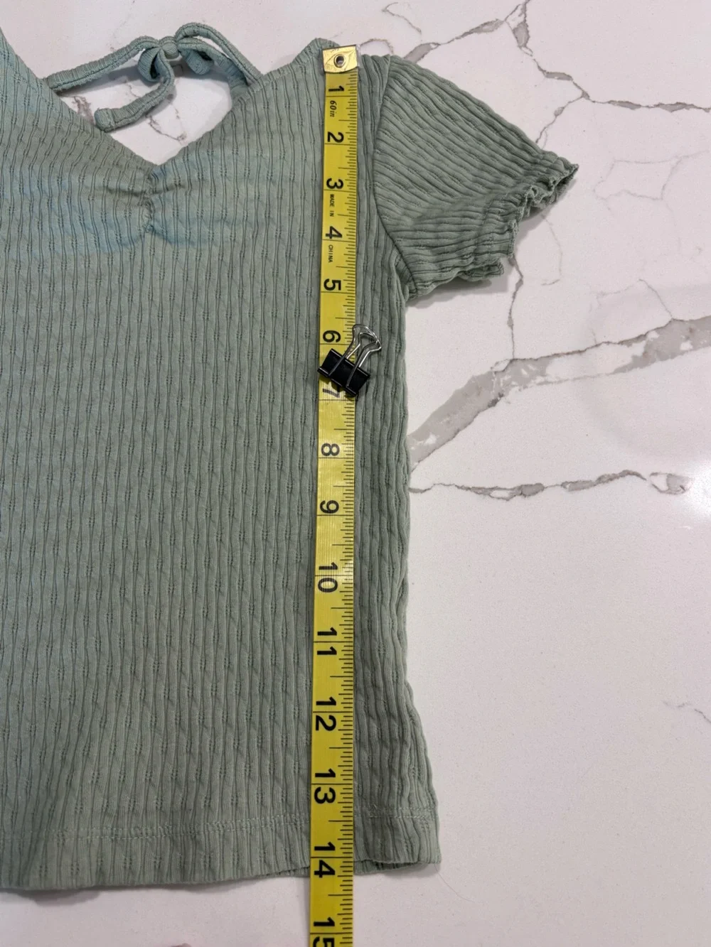 OshKosh B’Gosh Light Sage Ribbed Short Sleeve Summer Casual Top Toddler Girls 3T